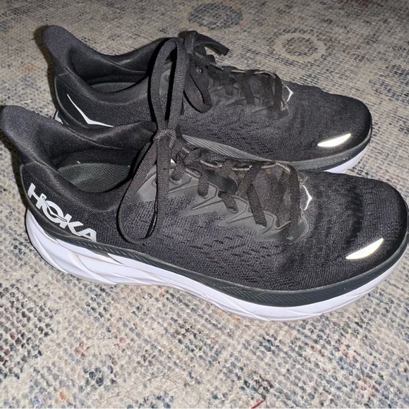 HOKA | Clifton 8 Black and White Sneakers - Picture 2 of 5